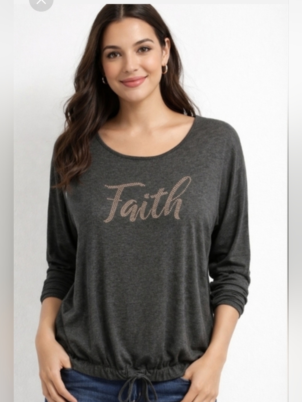 ✨ Amana “Faith” Rhinestone Top – Size Large ✨